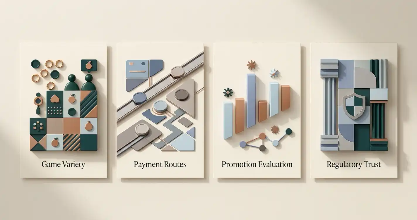 Casino overview showing games, payments, bonuses and licensing topics